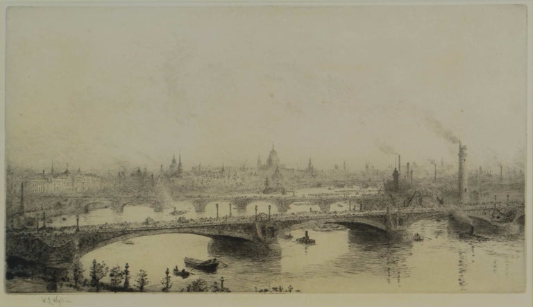 Item #CL201-32 St Paul’s From Waterloo Bridge. W L. Wyllie, 1851–1931 Brit.
