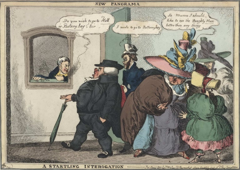 Item #CL201-4 New Panorama…A Startling Interrogation, [Emigration]. William Heath, 1795–1840 British.