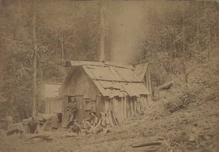 [Australian Miners At Entrance Of Mine And Bark Hut]