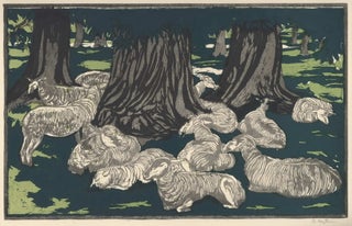 Item #CL202-30 [Sheep Resting Beneath Trees]. Margaret Curtis Haythorne, 1893–1978 Brit