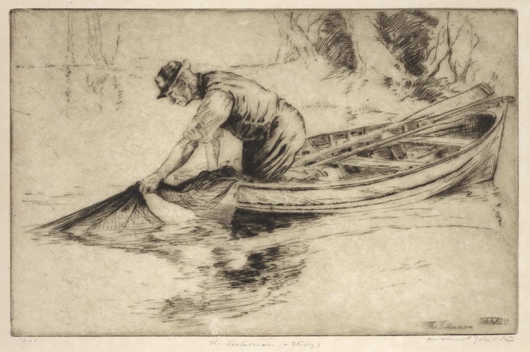 Item #CL202-33 The Fisherman (A Study). Henri van Raalte, 1881–1929 Aust.