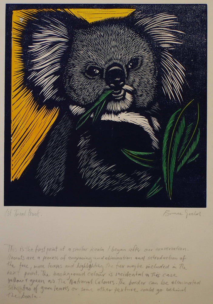 Item #CL202-50 [Koala Eating A Gum Leaf]. Bruce Goold, b.1948 Aust.