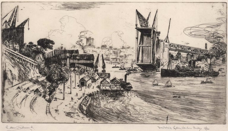 Item #CL203-38 Building Sydney Harbour Bridge. A. H. Fullwood, 1863–1930 Aust.
