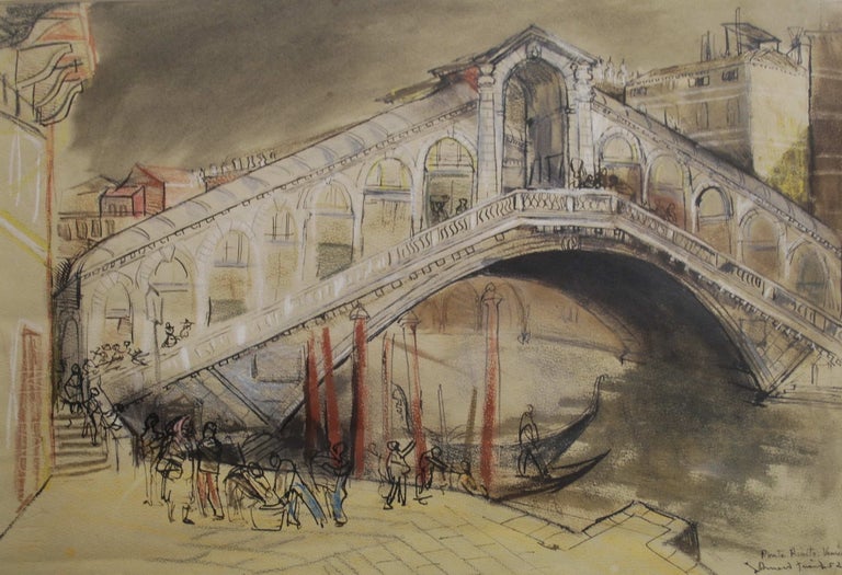 Item #CL203-59 Ponte Rialto, Venice [Italy]. Donald Friend, 1915–1989 Aust.