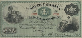 South Carolina Rail Road Company Fare Tickets, USA