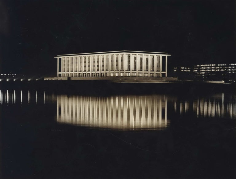 Item #CL204-14 [The National Library Of Australia By Night]. Max Dupain, 1911–1992 Aust.