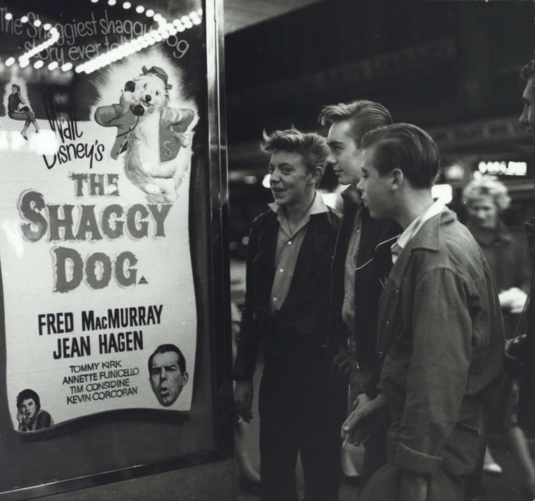 Item #CL204-8 [Young Men Looking At Movie Poster For “The Shaggy Dog”, Sydney]. Max Dupain, 1911–1992 Aust.