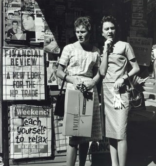 Item #CL204-9 [Two Women At Newsstand In Front Of GPO, Martin Place, Sydney]. Max Dupain,...