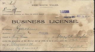 “Miner’s Right” and “Business License” For Chinese Immigrant