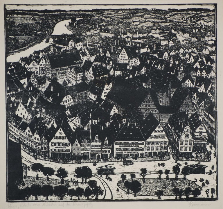 Item #CL205-28 Ulm, Blick Von Munster Auf Die Kaiserplatz [View From Ulm Cathedral To The Kaiserplatz, Germany]. Emma Bormann, 1887–1974 Austrian.