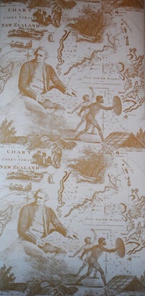 Item #CL207-40 Wallpaper Featuring Iconic Images Relating To Captain Cook’s South Pacific...
