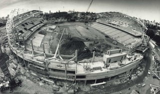 New Sports Ground Under Way [Sydney Football Stadium, Moore Park, Under Construction. Paul Mathews, b.1954 Aust.