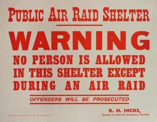 Item #CL210-79 Public Air Raid Shelter. Warning